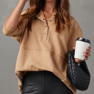 Bucket List Cotton Pocketed Henley Hoodie
